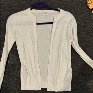 JCrew White cardigan XXS